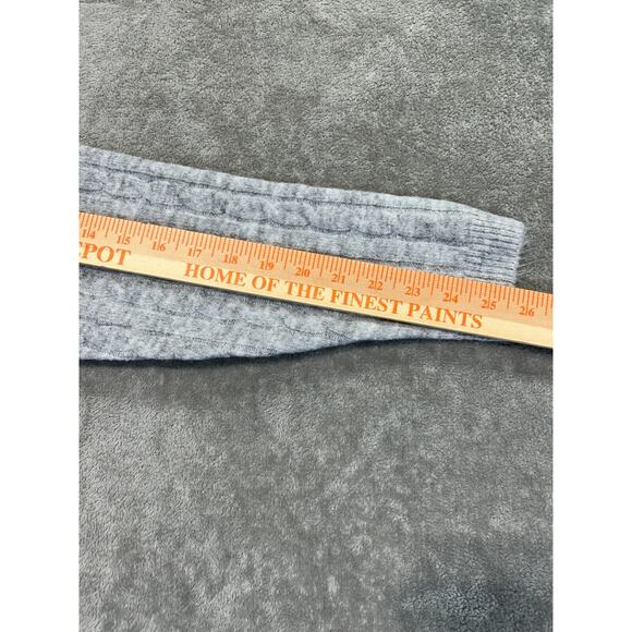 miss selfridge cable v neck fitted sweater midi dress pale gray heather size 4-6 - Picture 10 of 11